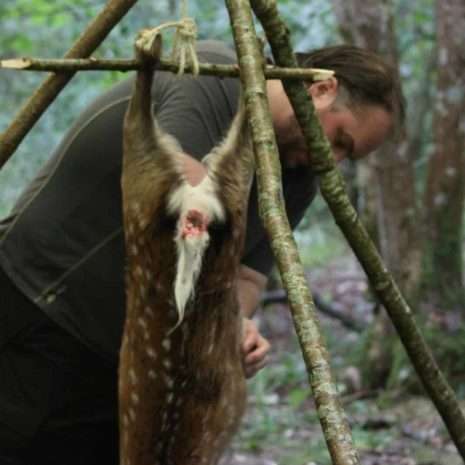 Preparing hide for making hide glue