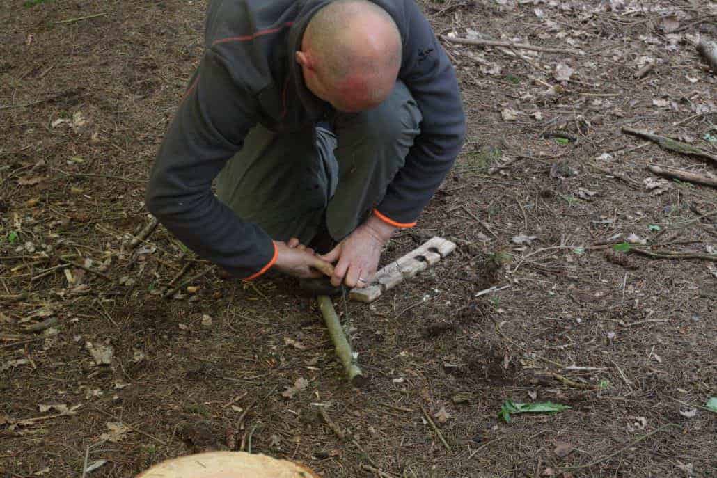 Fire lighting in damp autumn conditions