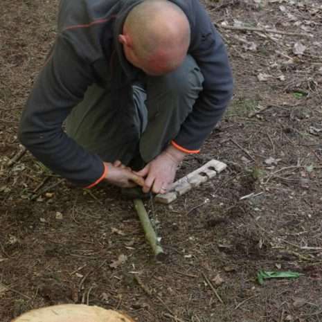 Fire lighting in damp autumn conditions