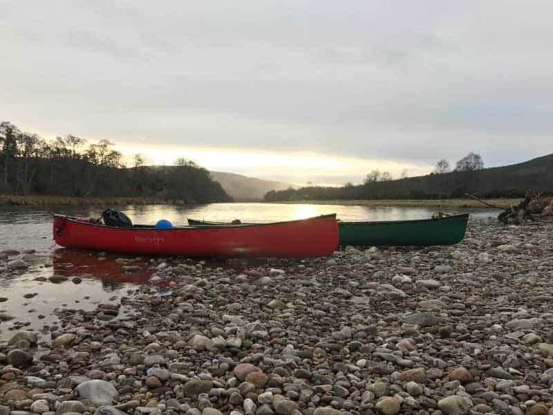 Canoe the river Spey bivvy on its banks on our bushcraft course