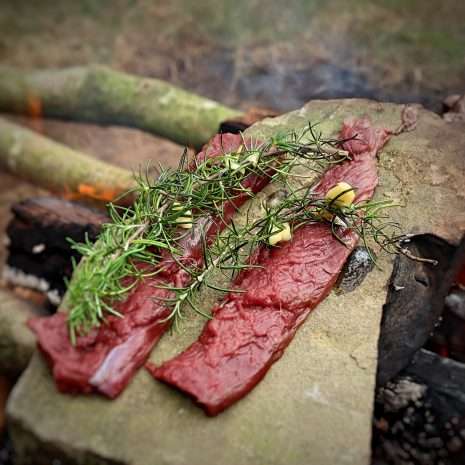 Venison-Rosmary why cook on a rock