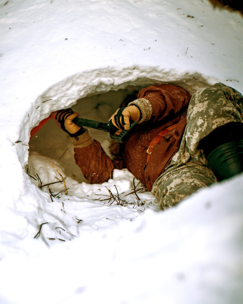 Making a Snow Shelter in Finland